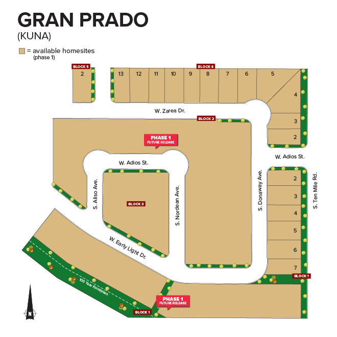 Gran Prado Subdivision Plat Map Meridian Idaho